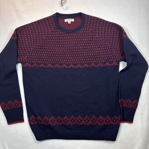 Goodthreads 100% Lambswool Fair Aisle Mens Size Xl-tall Red BlueSweater  Holiday